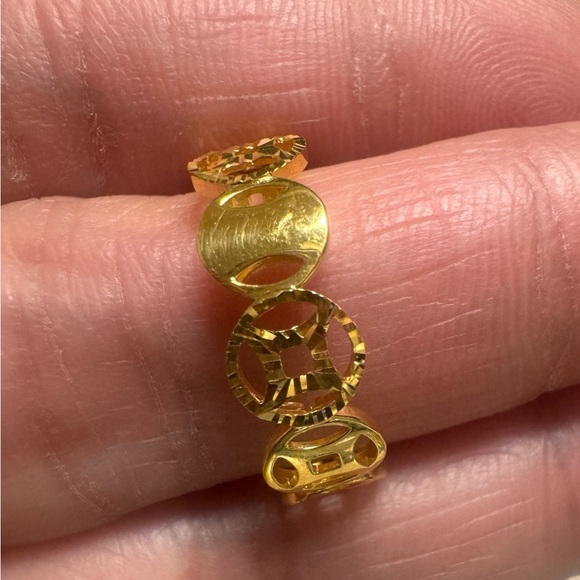 18K Pure Gold Money Catcher Ring / Size 7.5 - Picture 9 of 11
